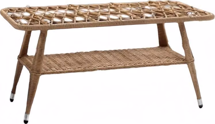 Couchtisch Braun Luxus Moderner Tisch Design Kaffeetisch Rattan Beistell