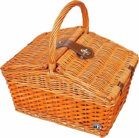 Borsa da picnic in vimini - Portavaso per gite estive - Borsa da picnic in vimini - Vimini - Stagione - Ecologica