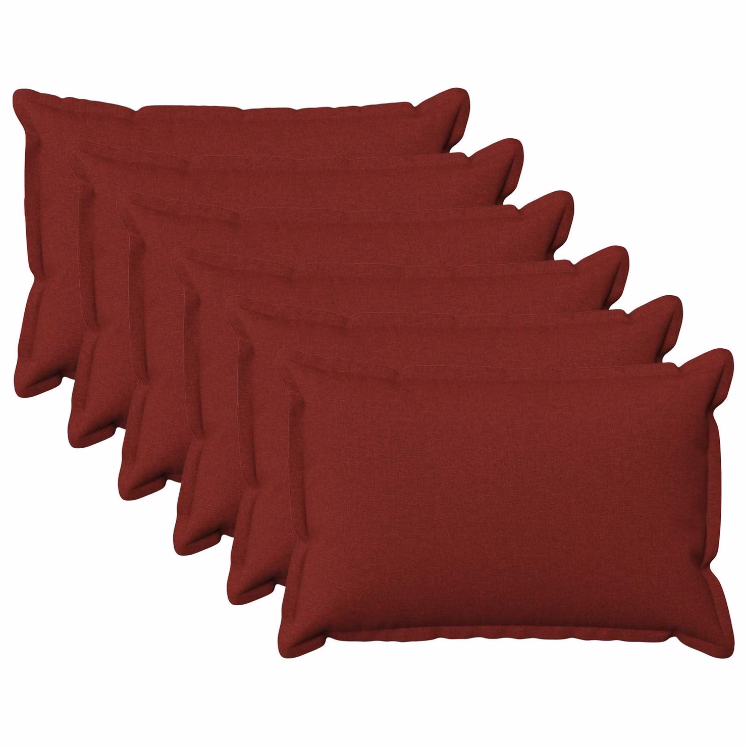 Set di 6 cuscini vidaXL HOUTEN rettangolari in poliestere, colore rosso, L/P/H: 60 x 40 x 40 cm