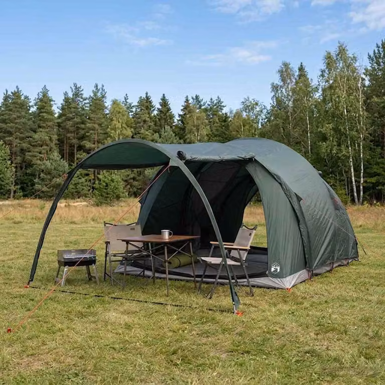 Tenda a tunnel vidaXL per 6 persone in poliestere e acciaio, Verde militare
