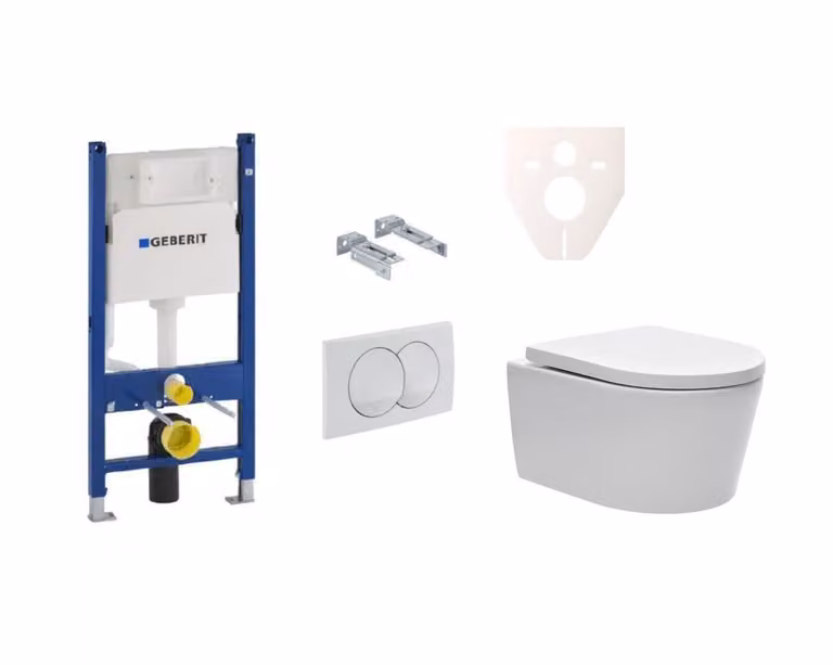 Set WC sospeso Geberit a prezzo vantaggioso per pareti leggere / montaggio a parete + WC SAT Brevis