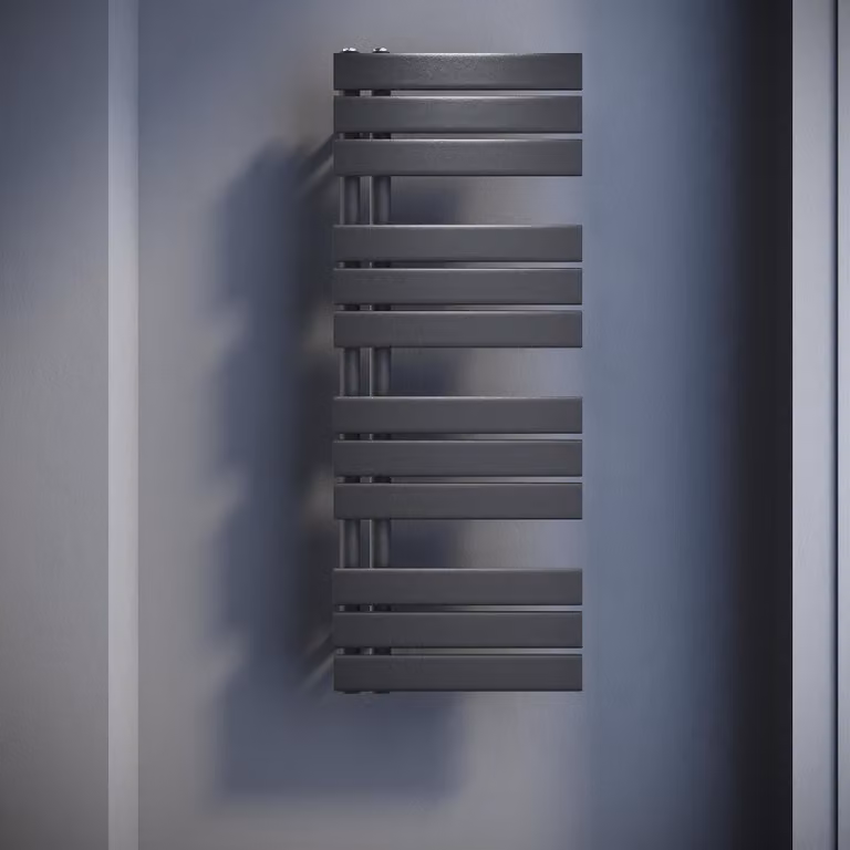 SONNI - Radiatore verticale, pannello radiante, a singolo strato, colore antracite, dimensioni 1038x400 mm. Riscaldamento a acqua o elettrico (senza resistenza)