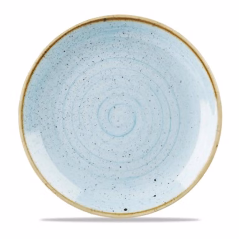 Piatto piano in porcellana azzurro stone, diam. 17cm, 12 pezzi