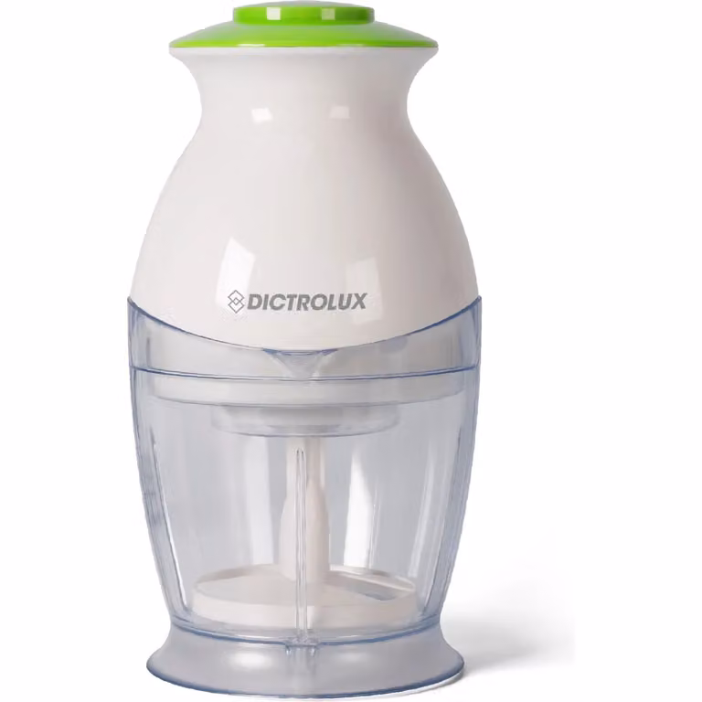 Tritatutto Elettrico 3 in 1 DICTROLUX da 300 Watt, Bianco, con Contenitore in Vetro e Acciaio Inox