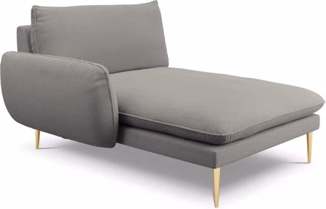 Chaise longue sinistra Vienna di Cosmopolitan Design in bouclé grigio L/P/H: 130 x 95 x 95 cm – 1