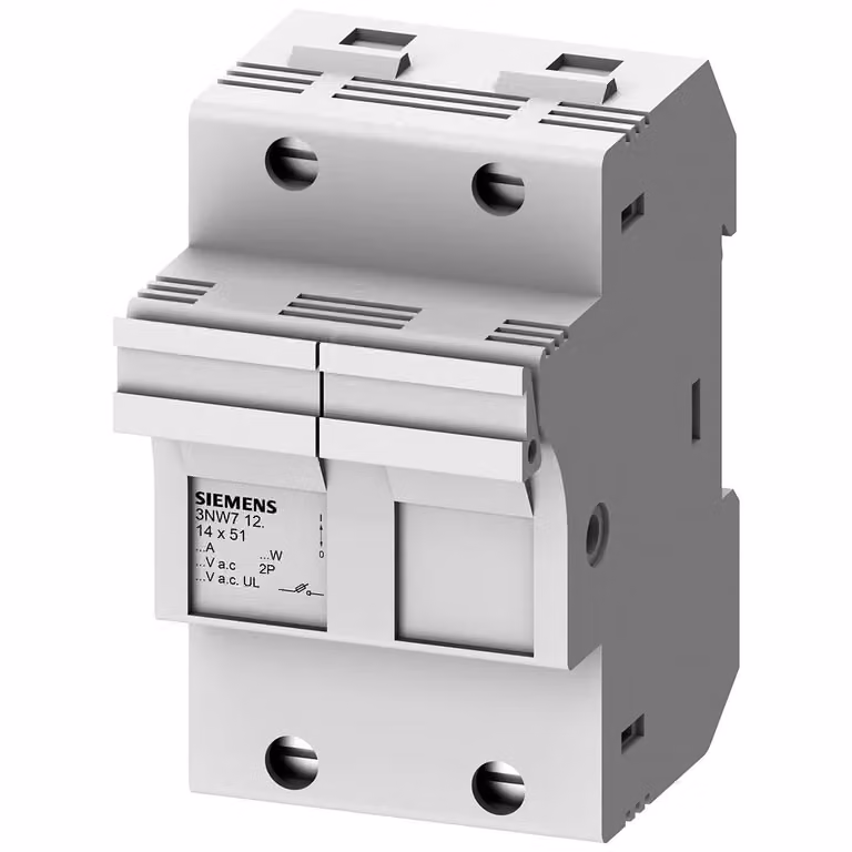 Siemens SENTRON, portafusibile cilindrico, 14x51 mm, a 2 poli, In: 50 A, Un AC: 690 V 3NW7121