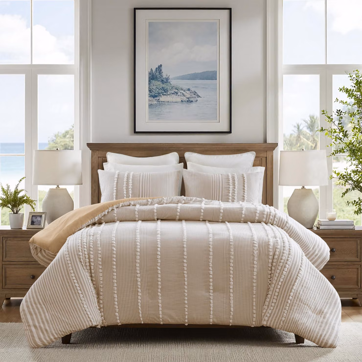 Elzusha - Set di copripiumini in cotone con design alla moda, per letto matrimoniale