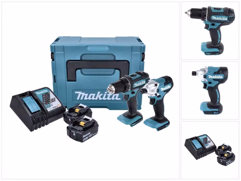 Kit combinato a batteria Makita DLX 2339 J Trapano avvitatore a batteria DDF 482 + avvitatore a percussione a batteria DTD 156 + 2x batteria ricaricabile 3,0 Ah + caricabatterie + Makpac