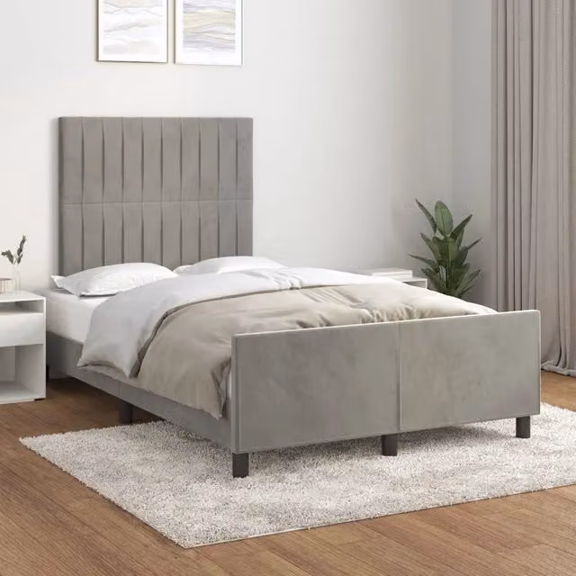 Giroletto senza Materasso-Struttura Letto Grigio Chiaro 120x200 cm Velluto 971924
