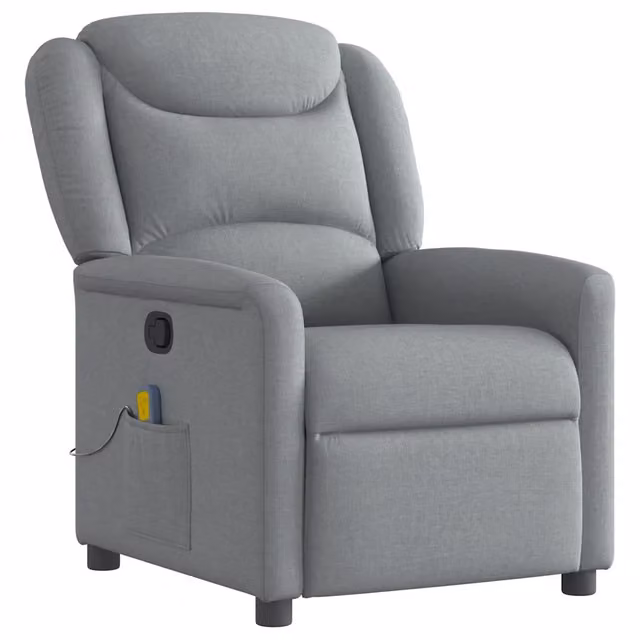 Poltrona Massaggiante | Sedia Relax Reclinabile Grigio Chiaro in Tessuto