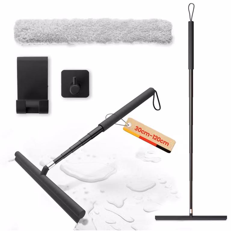 Omgoods - Spazzola per doccia regolabile, da 30 a 120 cm, senza necessità di foratura