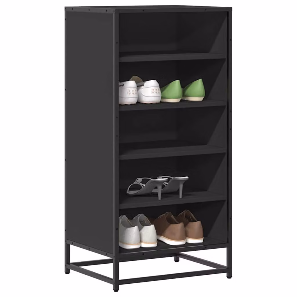 Scarpiera moderna vidaXL nera con ventilazione, L/P/H: 48 x 38 x 97,5 cm