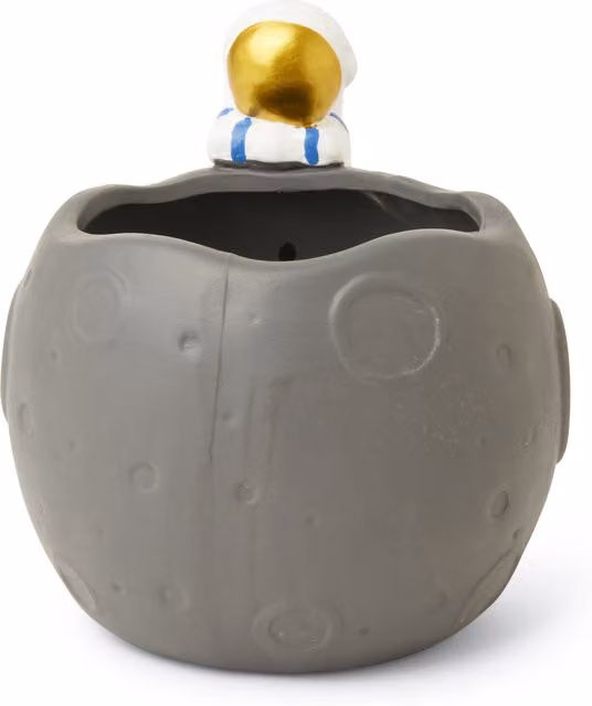 Portapenne Astronauta sulla Luna dmail, colore grigio, L: 15 cm, P: 13 cm, H: 16 cm