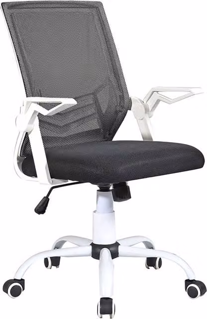 Sedia Operativa da Ufficio Providence Giordanoshop con Schienale in Rete Bianco e Nero L: 62 cm, P: 54 cm, H: 94-104 cm