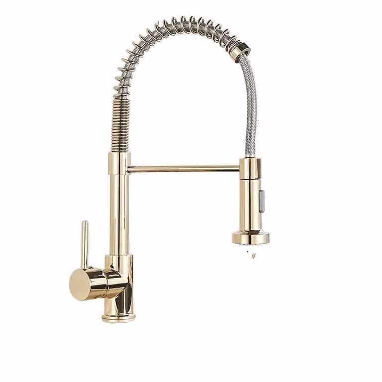 Rubinetto da cucina, girevole a 360 gradi, miscelatore caldo/freddo, Golden