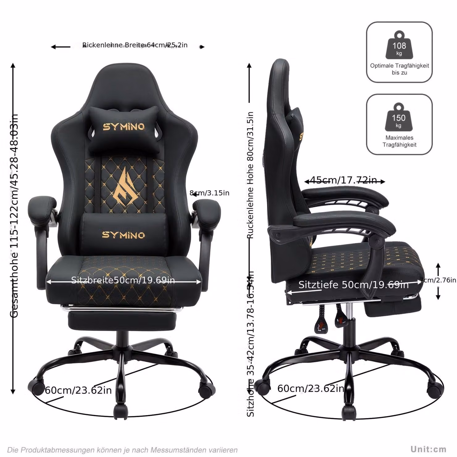 Sedia da gaming – Sedia da gaming ergonomica con schienale regolabile e poggiapiedi