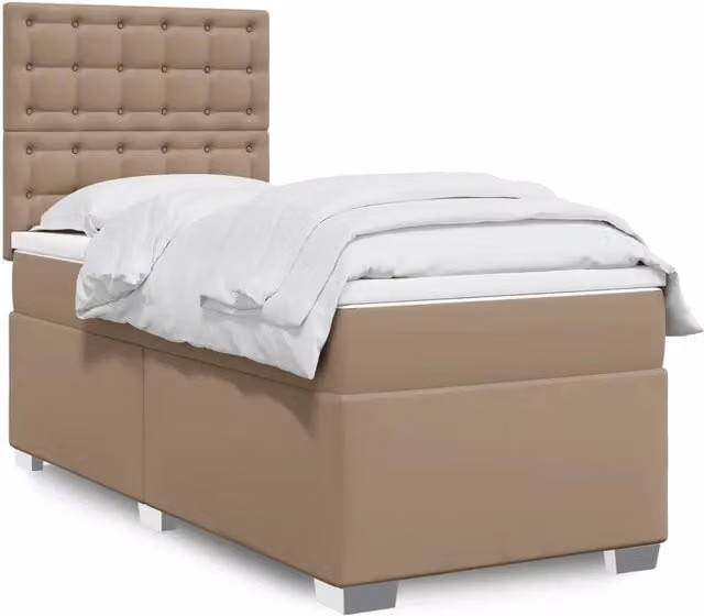 Giroletto a Molle con Materasso Cappuccino 100x200cm Similpelle 3293011