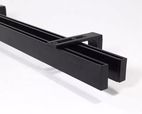 Barra di fissaggio su misura per tende - Binario interno - 180 cm - Nero
