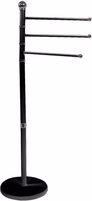 Set di 4 Piantana Portasalviette Ninfea Casa Collection Nero in Metallo con Tre Bracci e Base Autoportante