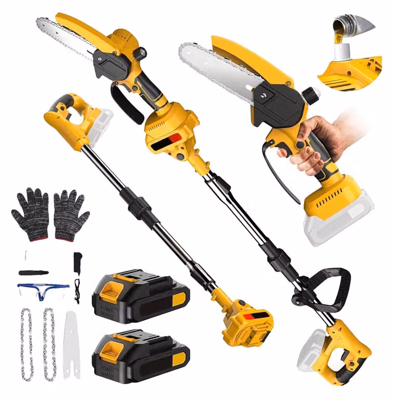 Motosega elettrica, versatile strumento 3 in 1, lunghezza regolabile, 6 pollici (con 2 batterie) -b