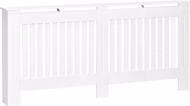 Copritermosifone in legno MDF HOMCOM Bianco L: 172 cm, P: 19 cm, H: 81 cm
