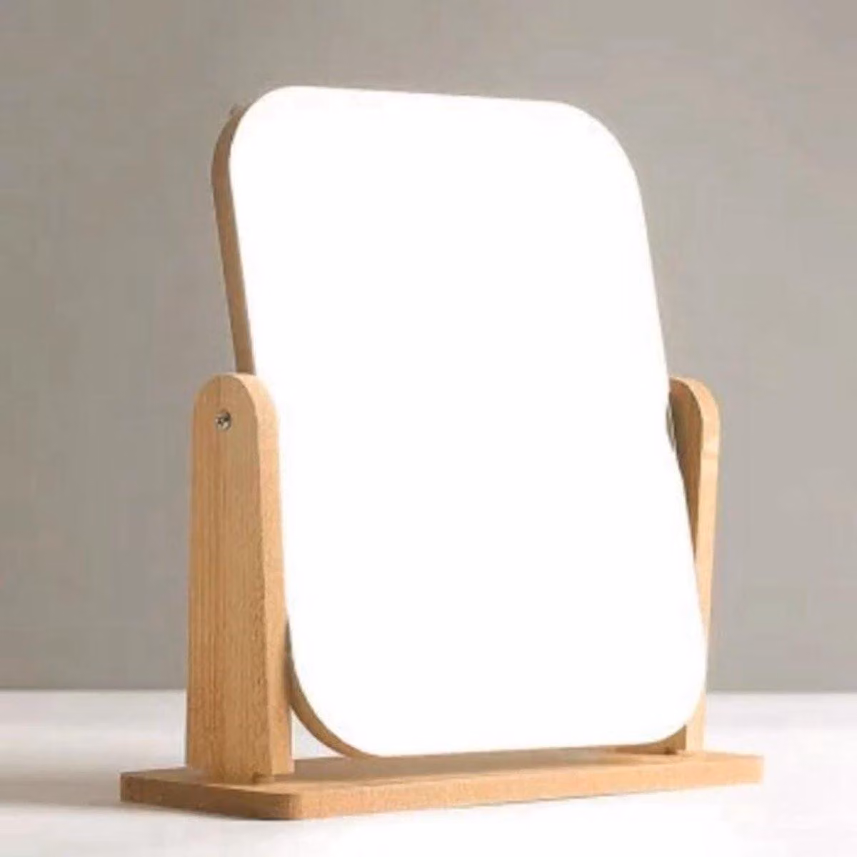 Specchio da trucco con supporto - Specchio da tavolo portatile - Specchio per il bagno, ideale per la rasatura e il trucco - Specchio da trucco in legno - Specchio girevole