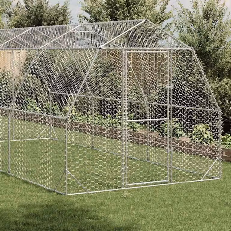 vidaXL Recinto per Polli 2,5x6x2,25 m in Acciaio Zincato