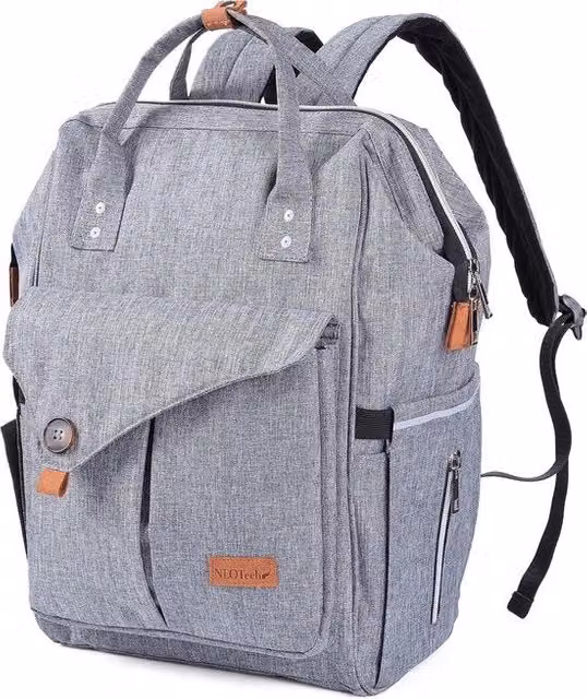 Zaino multifunzionale pieghevole Luiertas per bambino, Nero/Grigio/Azzurro