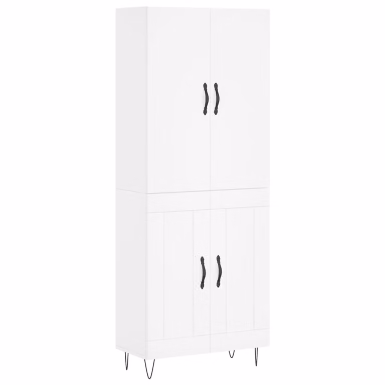 Credenza Bianca 69,5x34x180 cm in Legno Multistrato