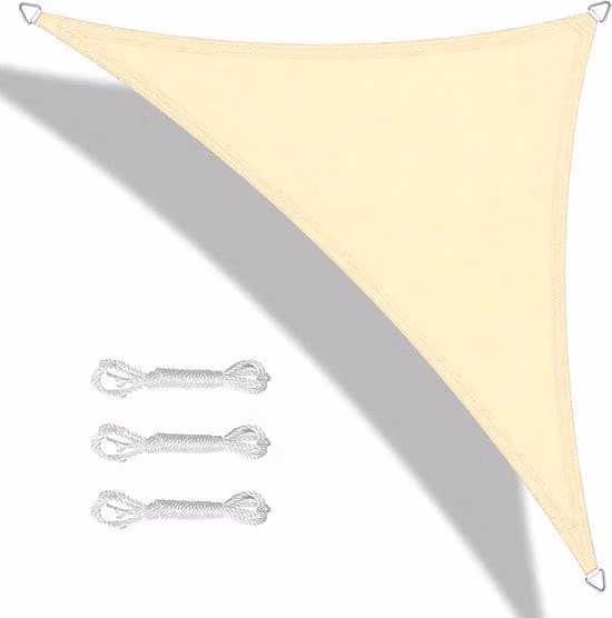 VHV - Telo ombreggiante - modello triangolare - impermeabile - protezione UV del 98% - acciaio inossidabile - 3,6 x 3,6 x 3,6 m - ideale per giardino, terrazza, balcone, patio, serra