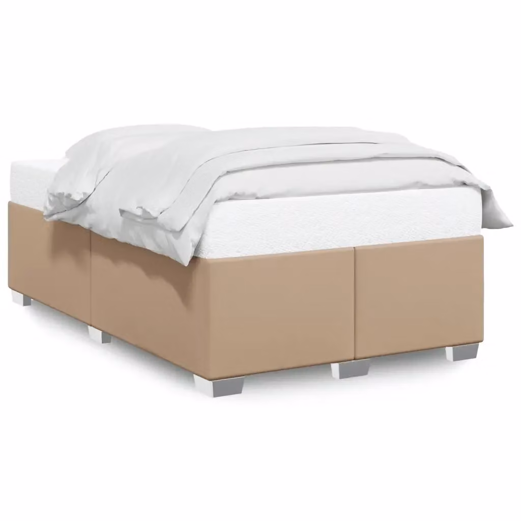 Giroletto vidaXL senza materasso in similpelle beige con doghe in legno, L 120 cm x P 190 cm – 2