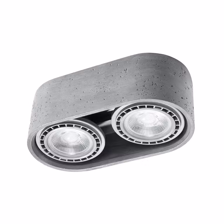 Lampada da soffitto BASIC 2 in cemento 2xGU10/ES111 10W calcestruzzo 9x14x27cm Sollux Lighting