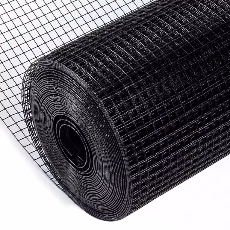 Griglia in PVC nera, dimensioni 40,6 cm x 3,4 m, spessore del filo 1 mm, dimensione della maglia 12,7 x 12,7 mm, adatta per