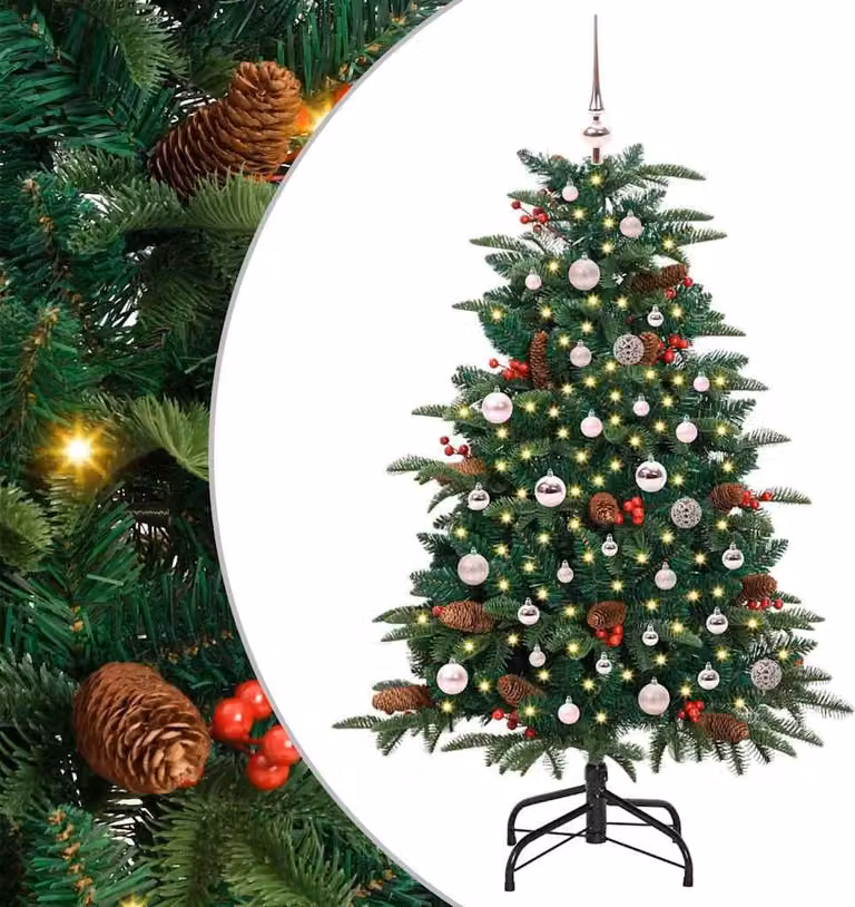 Albero di Natale artificiale con 150 LED Verde 150 cm
