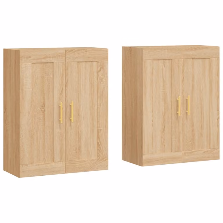 Armadietti a Parete 2 pz Rovere Sonoma in Legno Multistrato