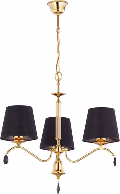 Lampadario EGIDA Jupiter 3 luci E27 oro nero cristalli