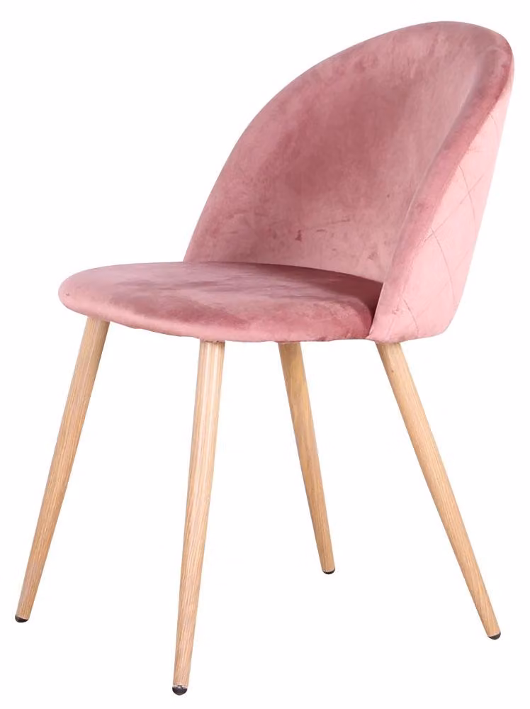 Sedie da pranzo - Sedie moderne - Set da 4 - Rosa - Gambe in metallo - Schienale - Da montare