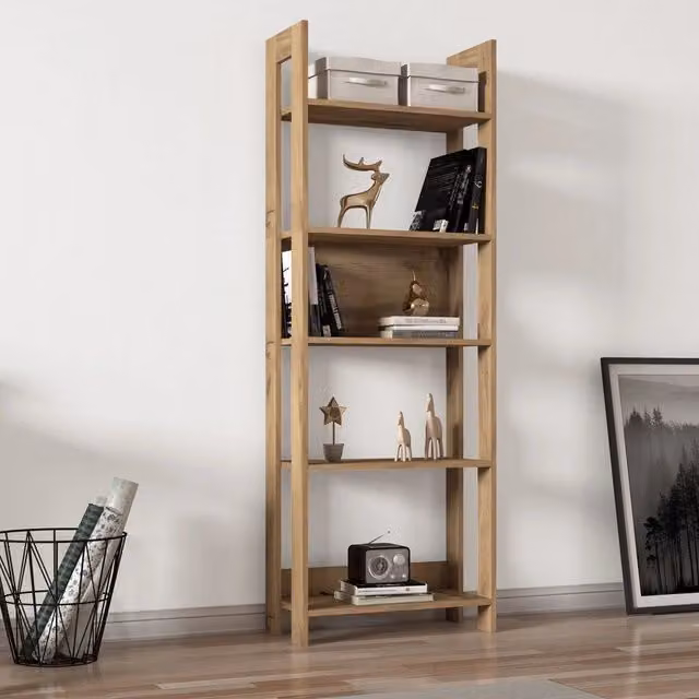 Libreria Mantello DMORA con 5 Ripiani, Colore Marrone Rovere, L: 64 cm, P: 30 cm, H: 180 cm – 1