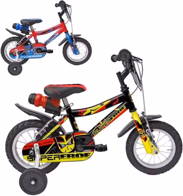 Bicicletta per bambini Hero multicolore con cestino Sportone