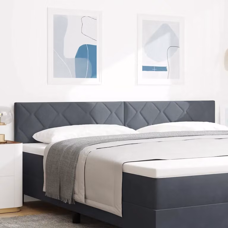 Testiera per letto moderna vidaXL in velluto grigio scuro, larghezza 200 cm