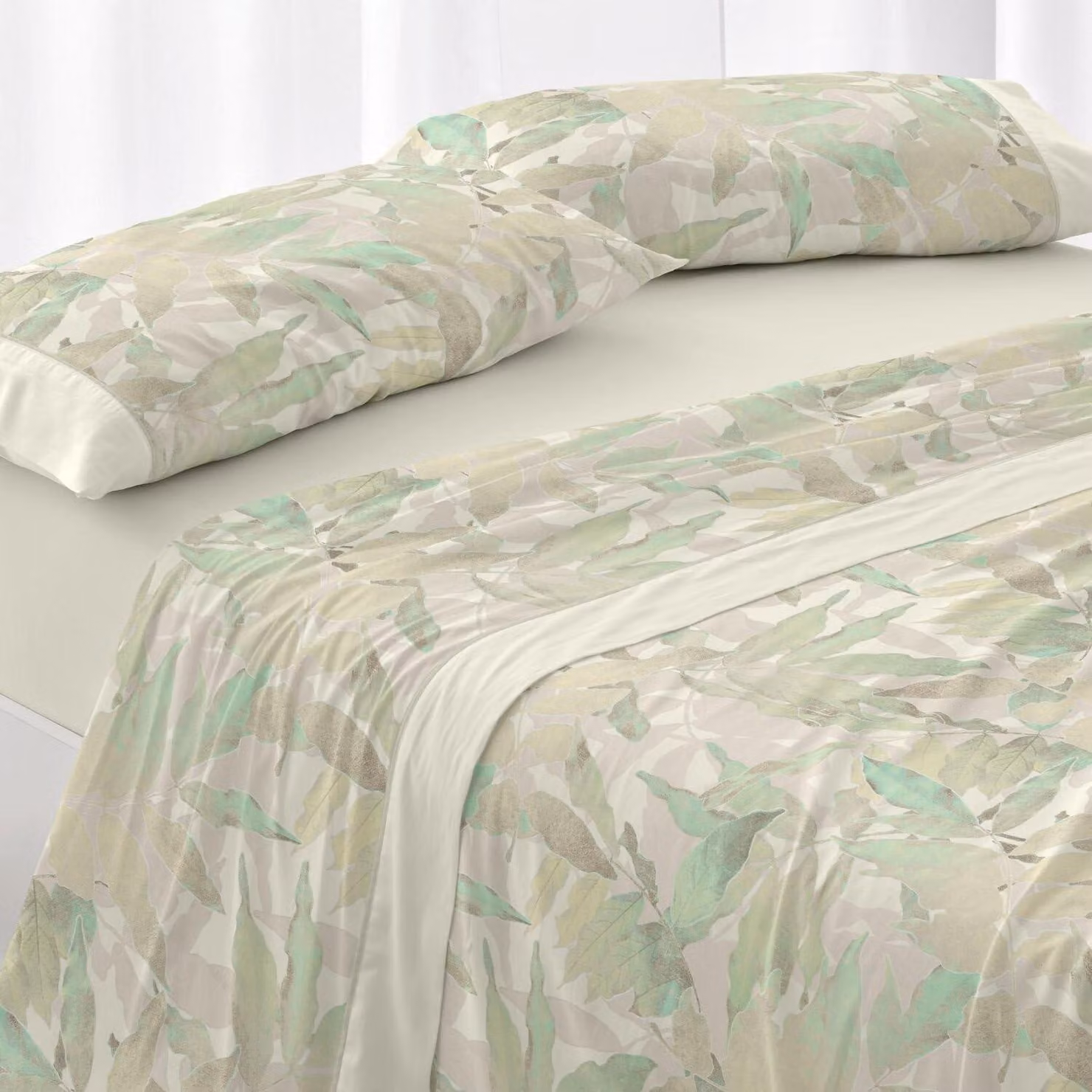 Set di lenzuola bianche, per letti da 150 a 160 cm (disponibili anche altre misure), design 044, color verde oliva (150-160 x 190/200 cm)