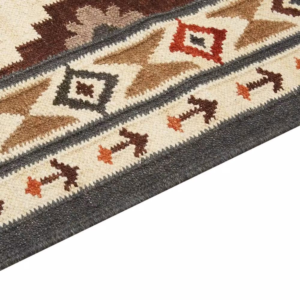 Tappeto Kilim Beliani multicolore in lana e cotone con design geometrico moderno per soggiorno o camera da letto L: 300 cm, P: 200 cm – 2