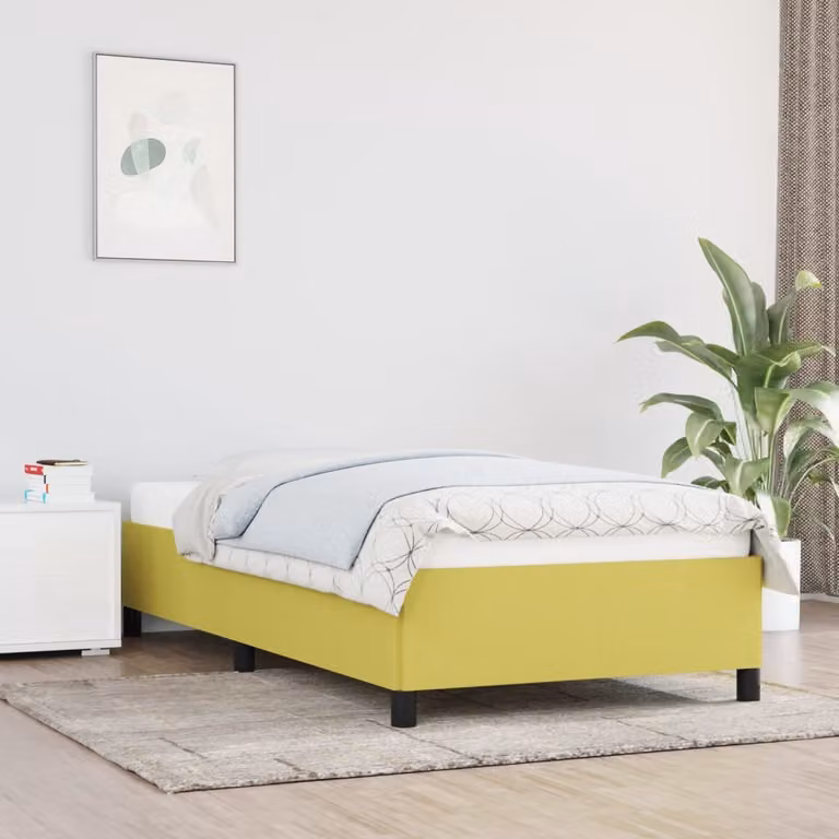 The Living Store struttura letto verde 90x190 cm tessuto