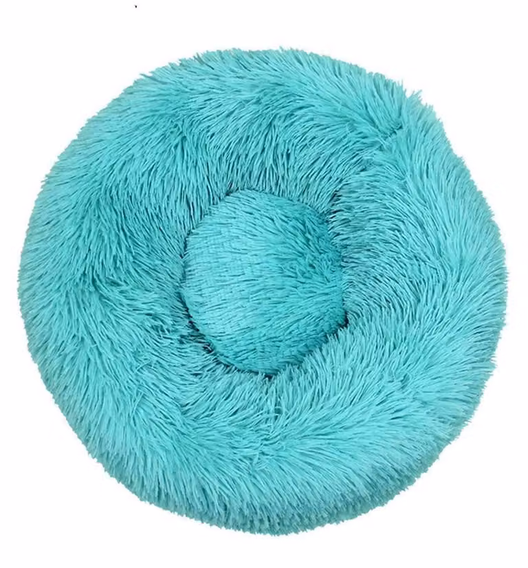 Cuccia per cani, cuccia per gatti, morbida, rotonda, in peluche, 40 cm, verde