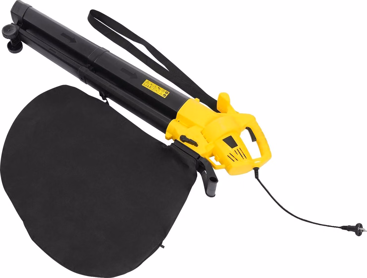 Soffiatore elettrico per foglie, 2-in-1 (soffiatore e aspirapolvere), alta portata d'aria, colore giallo