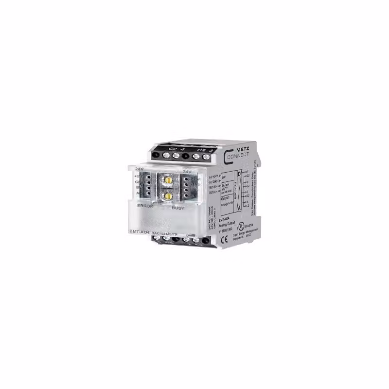 METZ CONNECT BMT-AO4 BACnet MS/TP, analogico, uscita, 4 canali, RS-485, BACnet MS/TP, stato