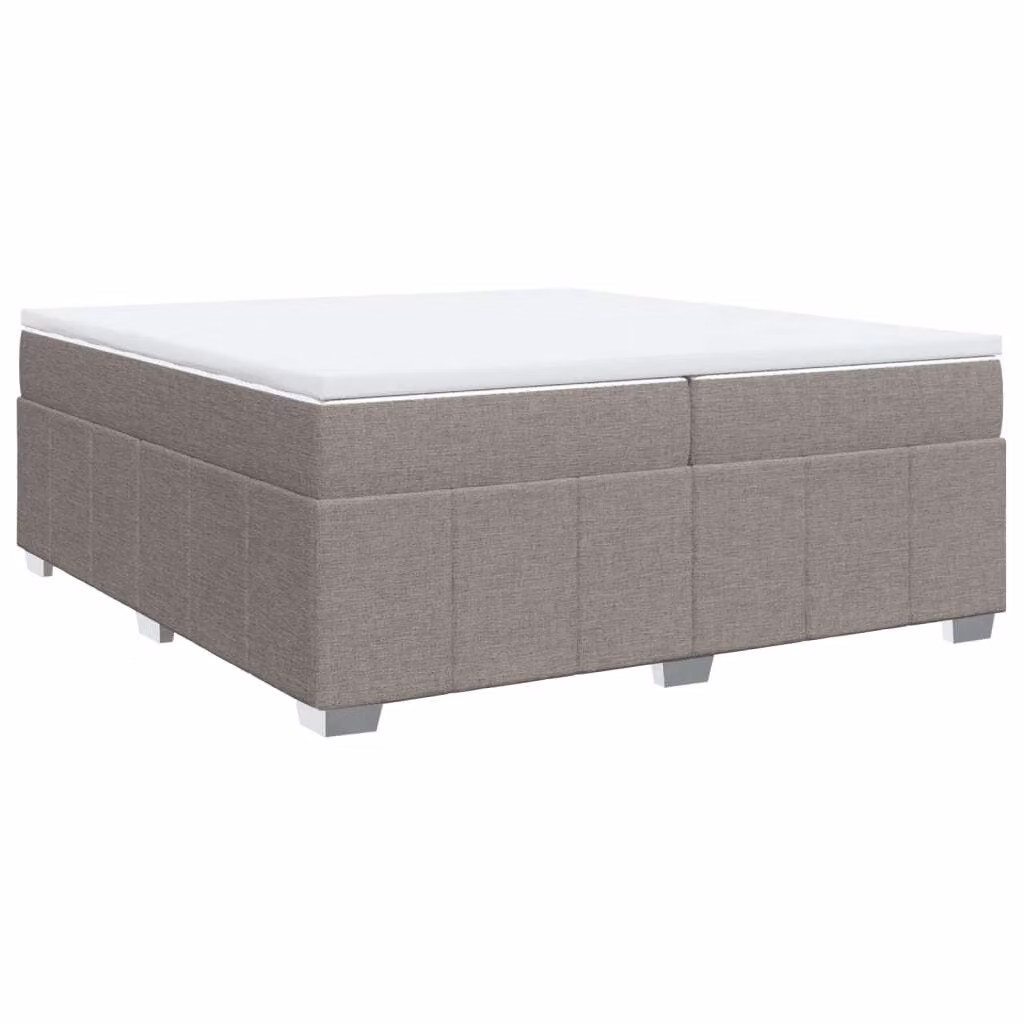 Giroletto a Molle con Materasso Tortora 200x200 cm in Tessuto