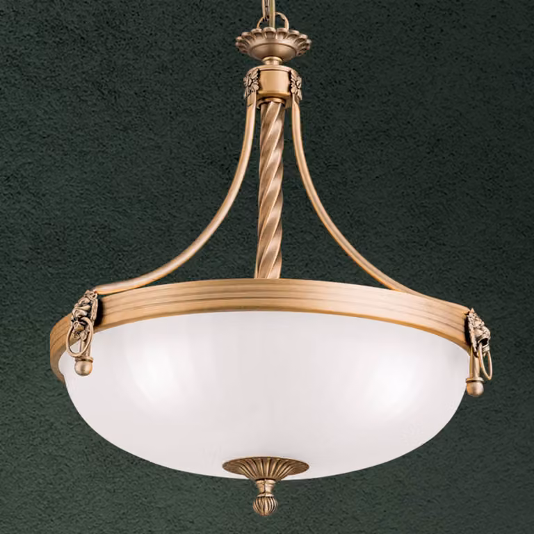 ORION Lampada a sospensione in vetro Rocca, dimmerabile, Bronzo / Ottone antico, Soggiorno / Sala da pranzo, Metallo, Antico, Lampada a sospensione