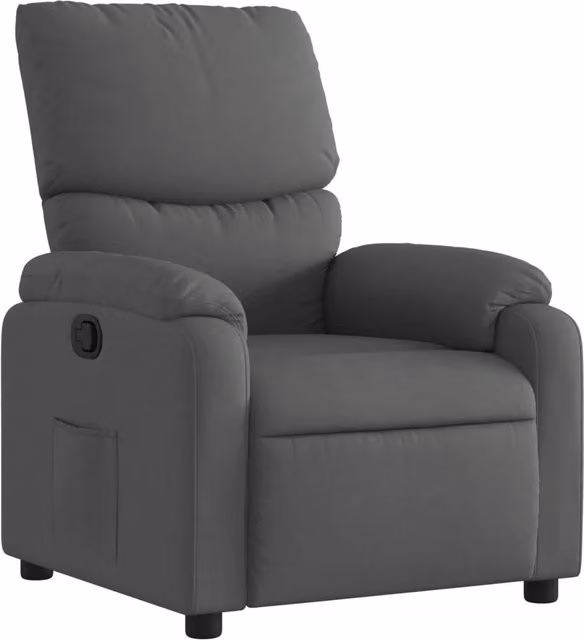 Poltrona | Sedia Relax reclinabile in tessuto grigio scuro
