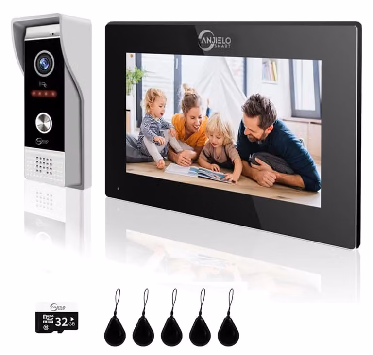 Videocitofono 1080P con schermo touchscreen da 7 pollici - Rilevamento del movimento tramite sensore PIR - Grado di protezione IP65 (resistente all'acqua)